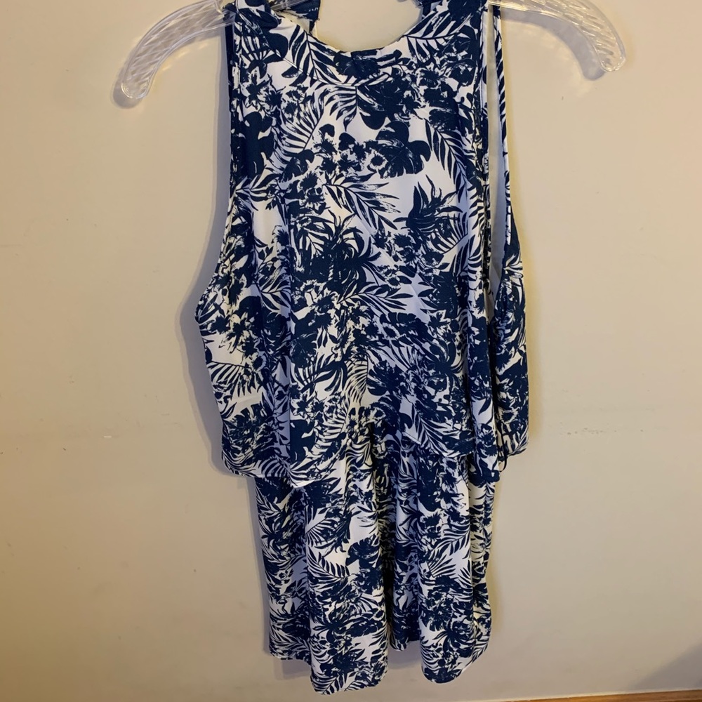 White and blue print dress!